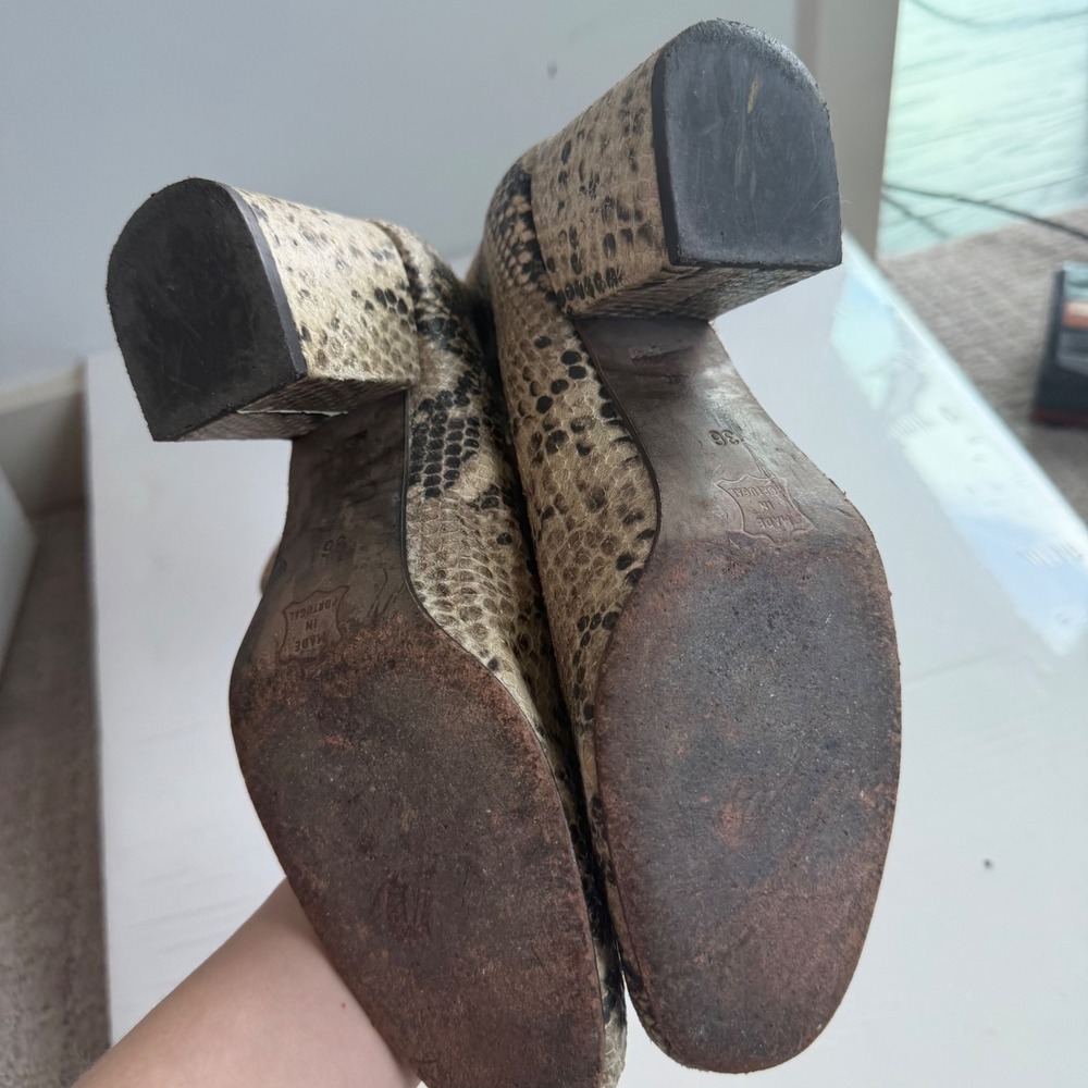 Free People Cecile Python Style Leather Ankle Boo… - image 8